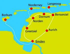 Radurlaub an der Nordsee - Karte